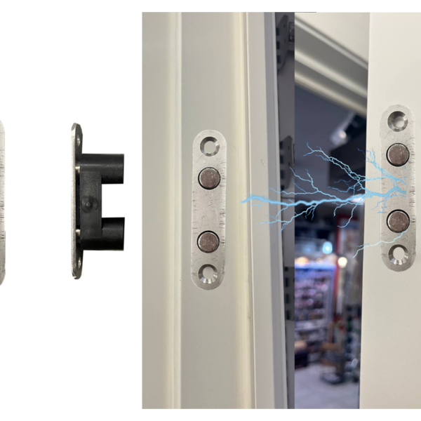 Magnetico Invisibile per Chiusura con doppio Cilindro mm.75x15x50h zama Nichel Satinato | Saletta